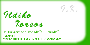 ildiko korsos business card